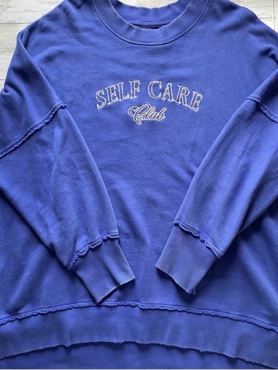 aerie Sweaters - Aerie blue oversized Crewneck Sweatshirt - Self Care Club